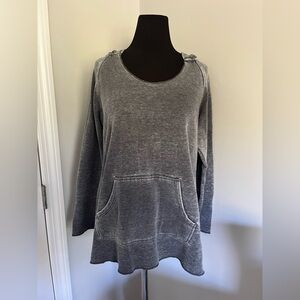 Calvin Klein CK Performance Pull Over Hooded Gray Sweatshirt with Front Pocket